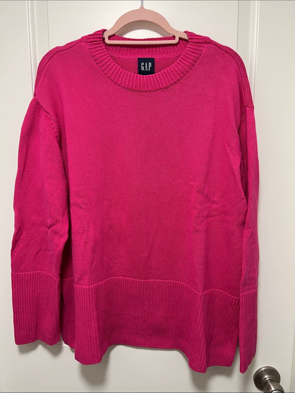 GAP Women's Bright Fuchsia Crewneck Sweater